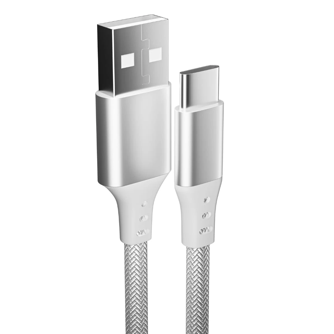 pluX UK Kindle Fire Charger Braided Cable USB C Charging for 2021, 2022, 2023 Models: Fire 7, HD 10 / HD 8 / Plus, Max 11, Kids Pro - Amazon Ereader Power Supply Type C Fast Lead Quick Charge Wire, 2m