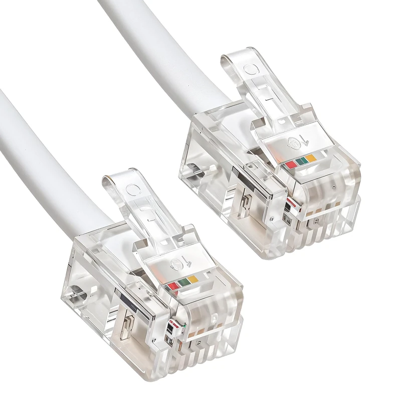 RJ11 Cable for Landline Telephone, Router, Modem to Phone Socket/Microfilter - ADSL Internet Cable - BT/Talk Talk/Sky Broadband/Plusnet/Vodafone - White (5M)