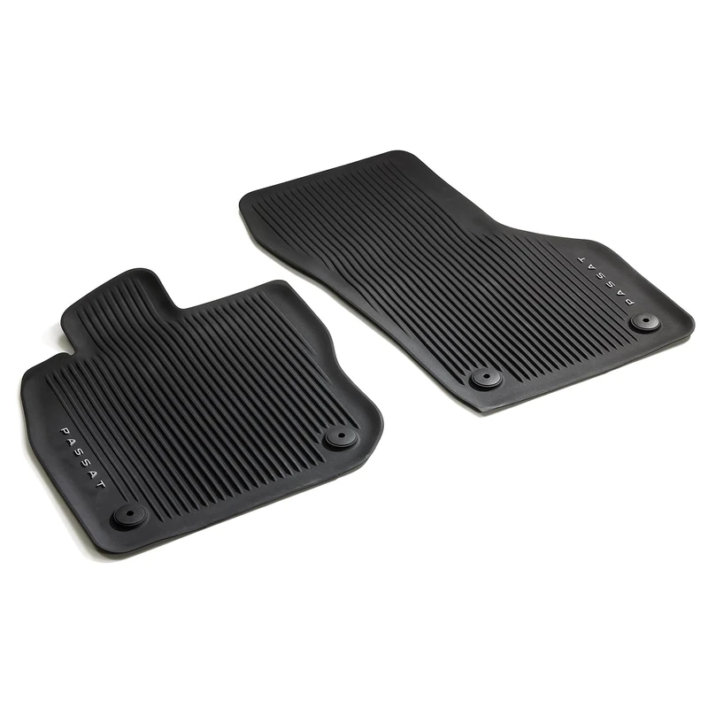 Volkswagen Rubber Car Mats Premium Front Black Fits VW Passat B9 (3J) Variant from 2024, Original