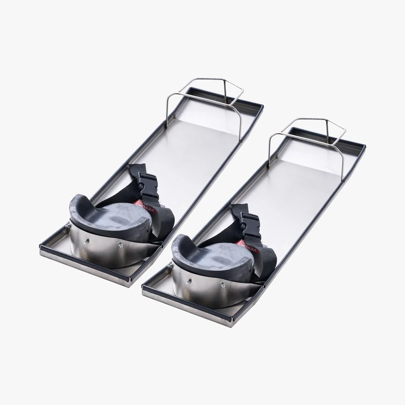 VEVOR Concrete Knee Boards for Construction, 28'' x 8'' Stainless Steel Sliders with Knee Pads and Straps, Ideal for Cement and Concrete Finishing