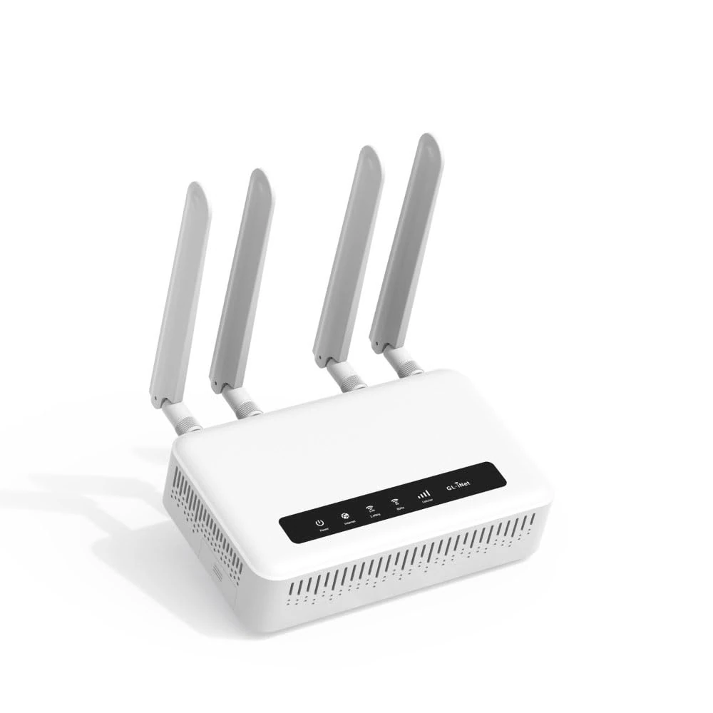 GL-X2000(Spitz Plus) Cellular Gateway 4G LTE Router for Home, Businesses, RVs, Road trips, CAT 12, Wifi 6 Router, Detachable Antennas, Dual-SIM, T-Mobile & AT&T IoT Device Certified, OpenVPN (UK Only)