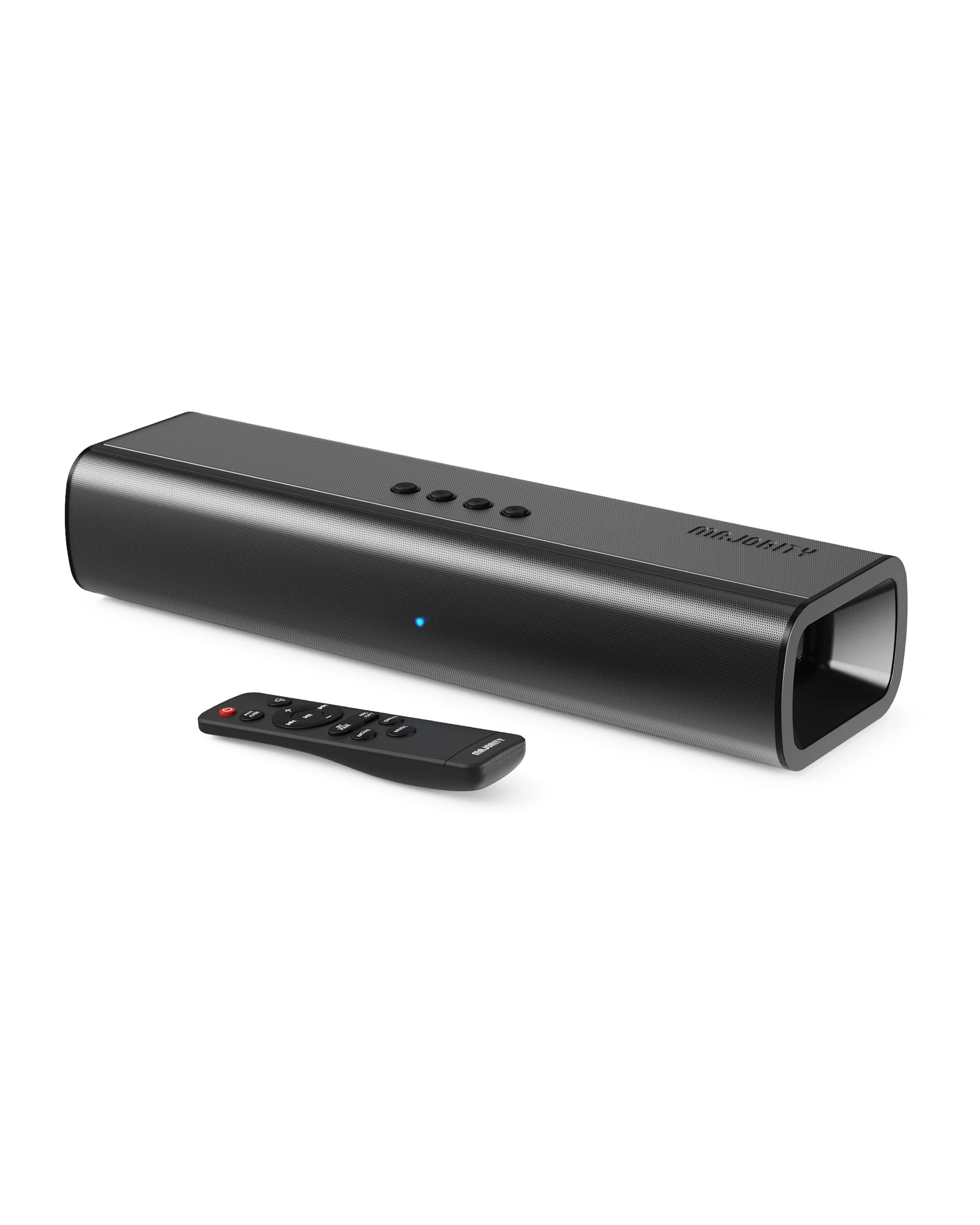 MAJORITY Bluetooth Soundbar for TV | 2.0 Stereo | Wireless & Wall Mountable | HDMI ARC, AUX, Optical, Remote & Brackets Included | Naga 40