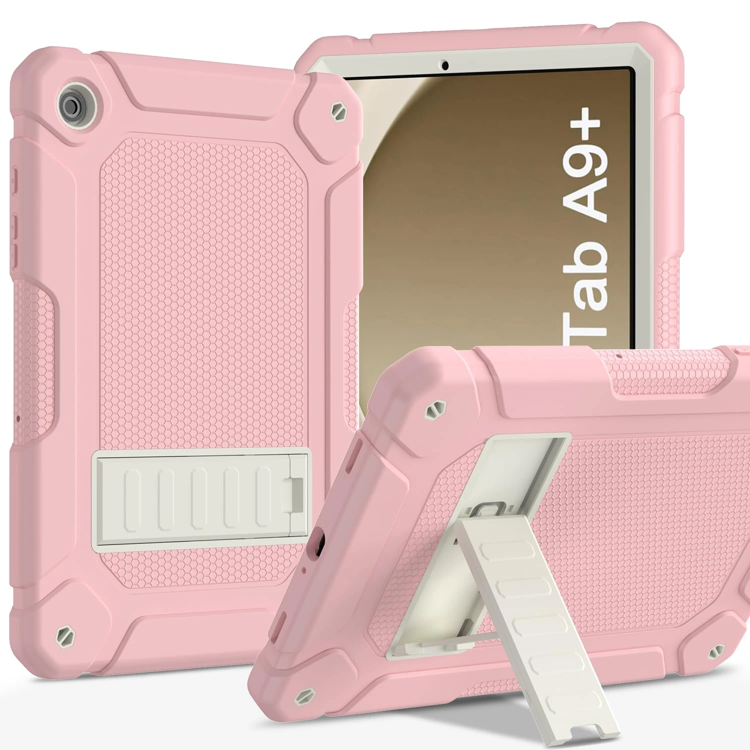TOPWANT Case for Samsung Galaxy Tab A9 Plus 11 Inch 2023, Hybrid Shockproof Rugged Protective Case With Kickstand for Samsung Tab A9+ 11" (SM-X210/X216/X218), Pink