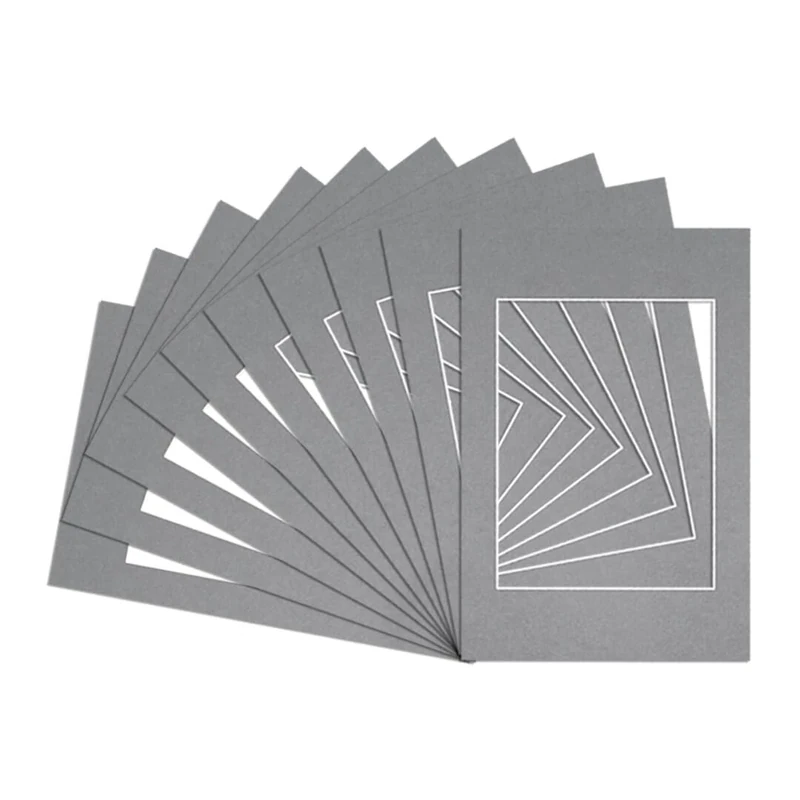 Procut Global Pack of 20 A6 Mid Grey Picture Mounts to Fit A7 Photo Frames- Photo Mounts for Frames - Stylish & Durable Mount Board Card for Home Decor