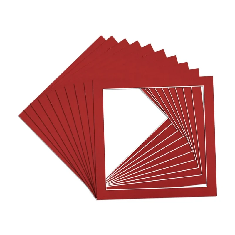 Procut Global Pack of 20 5x5 Crimson Picture Mounts to Fit 3.5x3.5 Photo Frames- Photo Mounts for Frames - Stylish & Durable Mount Board Card for Home Decor