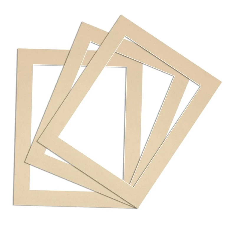 Procut Global 100x70cm Ivory Picture Mounts to Fit 90x60cm Aperture - Precision Cut Cardboard Photo Mount - Ideal for Frames, Prints, Artwork & Certificates - Sizes & Colours Available - 3 Pack