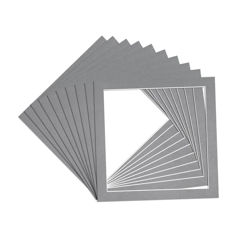 Procut Global Pack of 20 5x5 Mid Grey Picture Mounts to Fit 3.5x3.5 Photo Frames- Photo Mounts for Frames - Stylish & Durable Mount Board Card for Home Decor