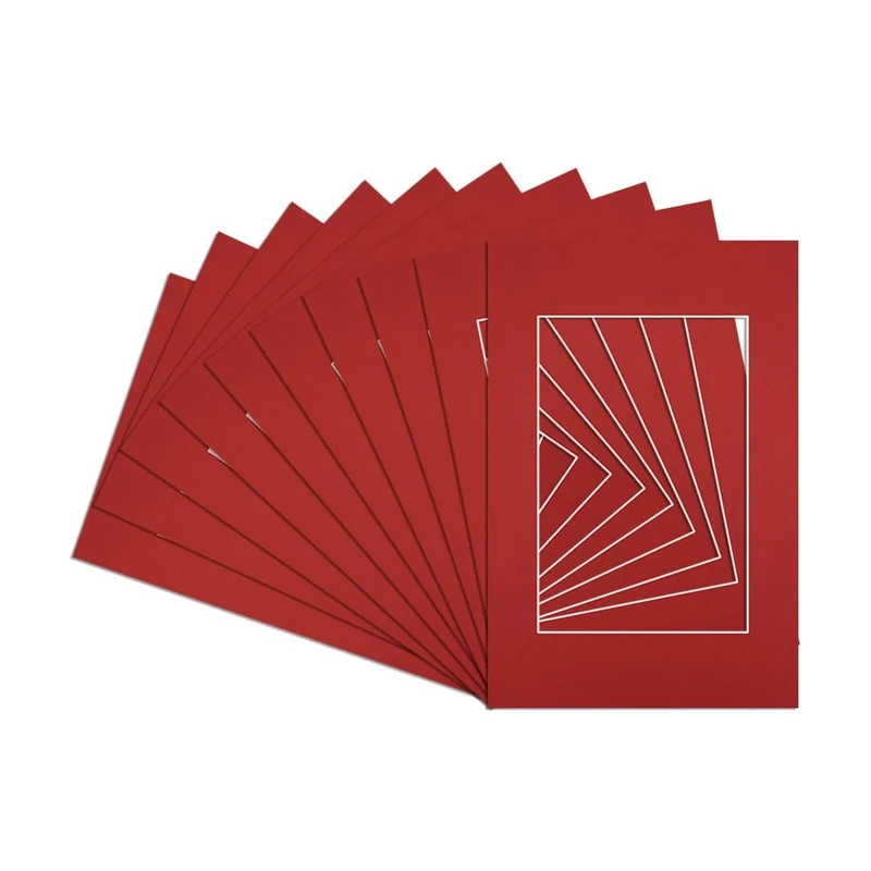 Procut Global Pack of 20 6x4 Crimson Picture Mounts to Fit 4x3 Photo Frames- Photo Mounts for Frames - Stylish & Durable Mount Board Card for Home Decor