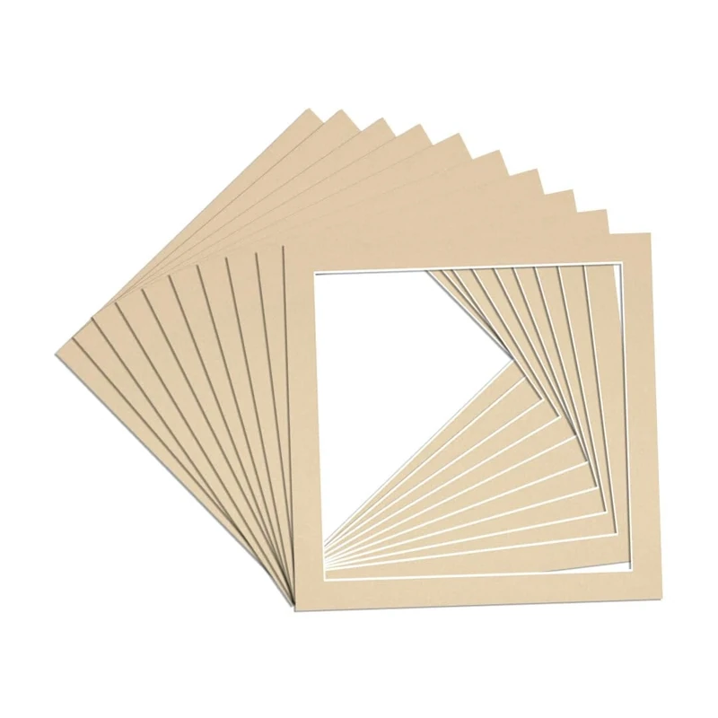 Procut Global Pack of 20 5x5 Ivory Picture Mounts to Fit 3.5x3.5 Photo Frames- Photo Mounts for Frames - Stylish & Durable Mount Board Card for Home Decor