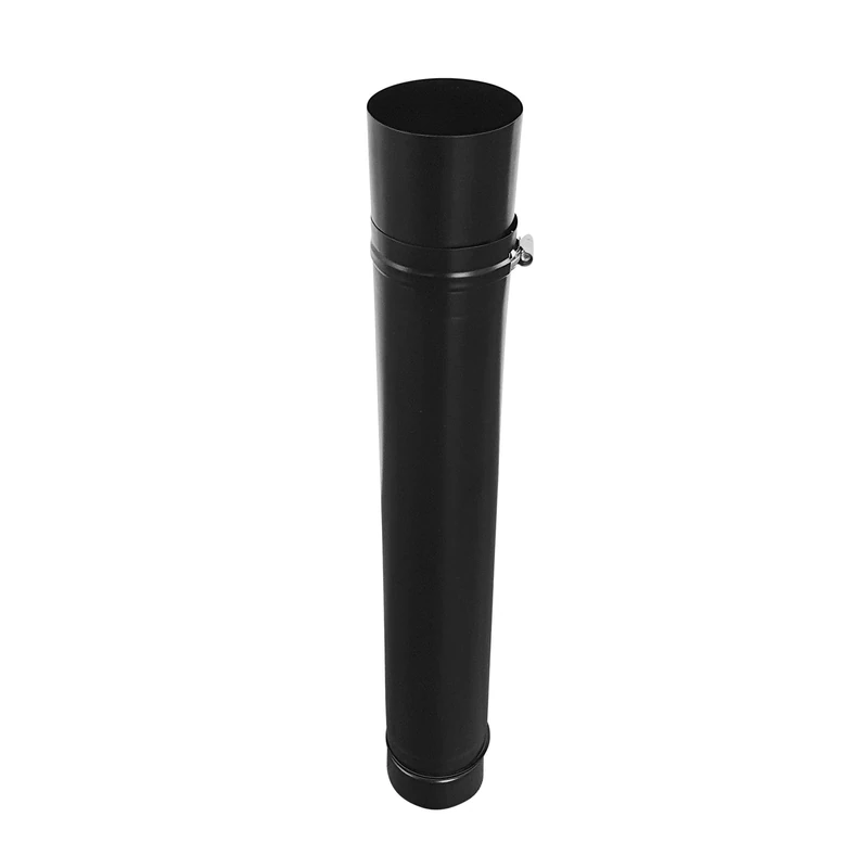 FIREFIX RES80/TR Pellet Stove Tube, 80 mm, Stainless Steel, Black, Telescopic Tube - Image 1