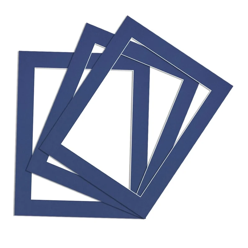 Procut Global 100x70cm Blue Picture Mounts to Fit 90x60cm Aperture - Precision Cut Cardboard Photo Mount - Ideal for Frames, Prints, Artwork & Certificates - Sizes & Colours Available - 3 Pack
