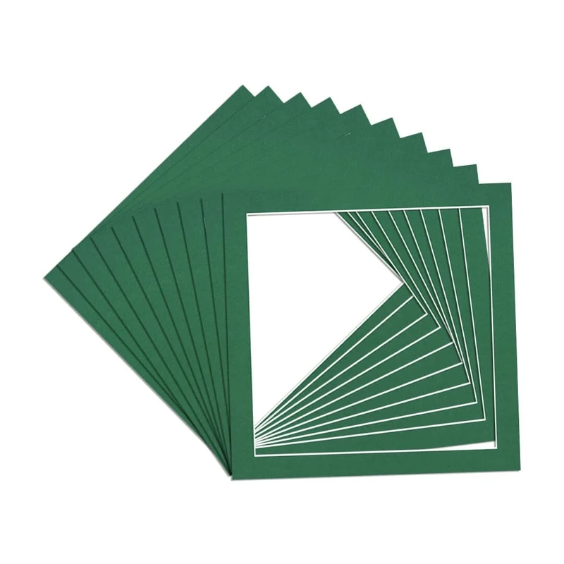 Procut Global Pack of 20 5x5 Emerald Picture Mounts to Fit 3.5x3.5 Photo Frames- Photo Mounts for Frames - Stylish & Durable Mount Board Card for Home Decor