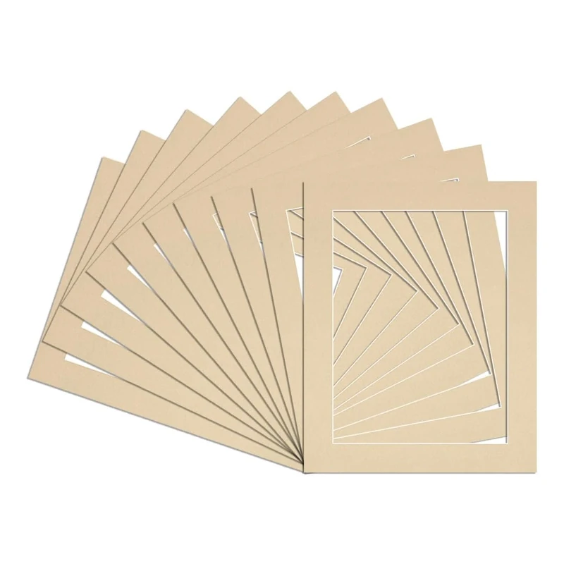 Procut Global 9x7" Ivory Picture Mounts to Fit 5x7" Aperture - Precision Cut Cardboard Photo Mount - Ideal for Frames, Prints, Artwork & Certificates - Sizes & Colours Available - 20 Pack