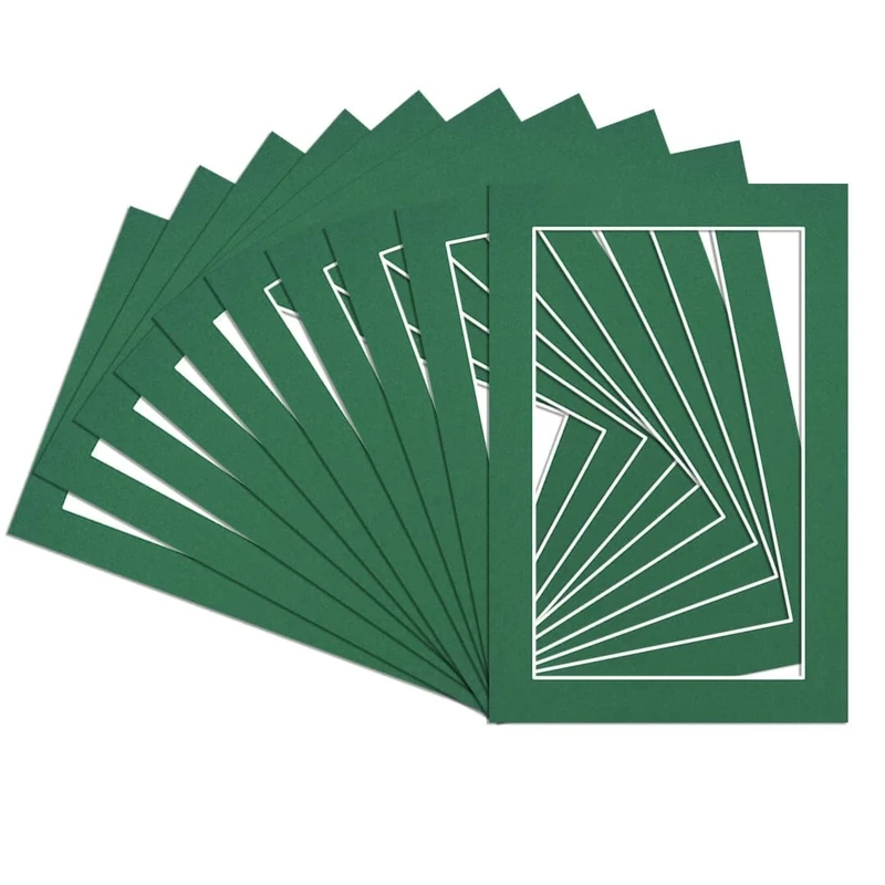 Procut Global Pack of 20 6x4 Emerald Picture Mounts to Fit 5x3 Photo Frames - Stylish & Durable Mount Board Card for Home Decor