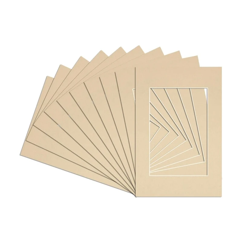 Procut Global Pack of 10 80x60 cm Ivory Picture Mounts to Fit 50x70 cm Photo Frames- Photo Mounts for Frames - Stylish & Durable Mount Board Card for Home Decor