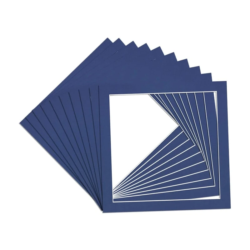 Procut Global Pack of 20 5x5 Blue Picture Mounts to Fit 3.5x3.5 Photo Frames- Photo Mounts for Frames - Stylish & Durable Mount Board Card for Home Decor