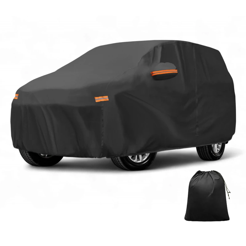 X AUTOHAUX Car Cover Outdoor Waterproof Sun Rain Snow Hail Protection with Left Side Zipper 210D-PU for Toyota Land Cruiser
