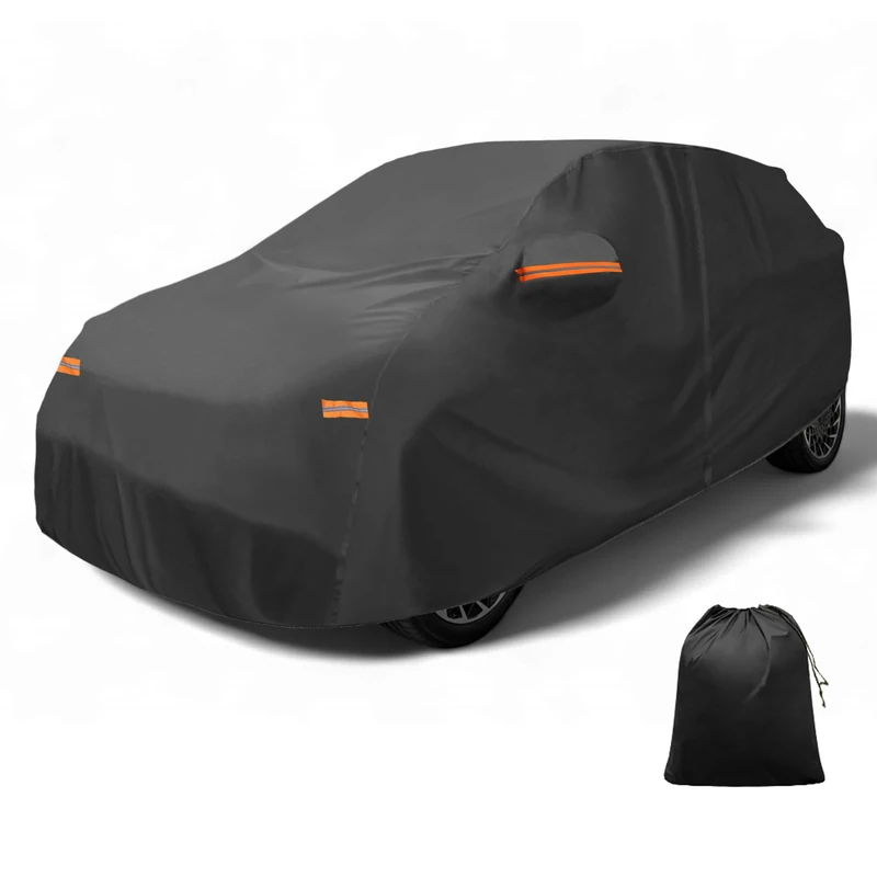 X AUTOHAUX Car Cover for Hyundai Ioniq 6 - Outdoor Waterproof Sun Rain Snow Hail Protection with Left Side Zipper - 210D-PU Material