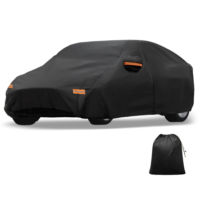 X AUTOHAUX Car Cover for Kia EV6 - Outdoor Waterproof Sun Rain Snow Hail Protection with Left Side Zipper - 210D-PU Material
