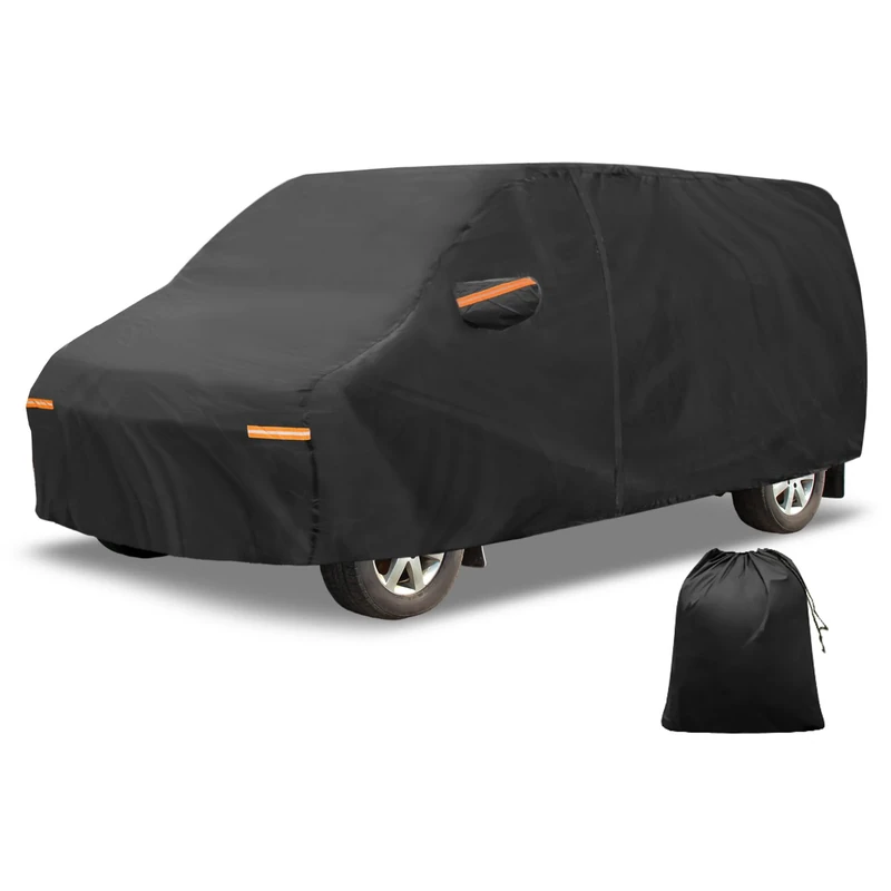 X AUTOHAUX Car Cover Outdoor Waterproof Sun Rain Snow Hail Protection with Left Side Zipper 210D-PU for Ford Transit Connect