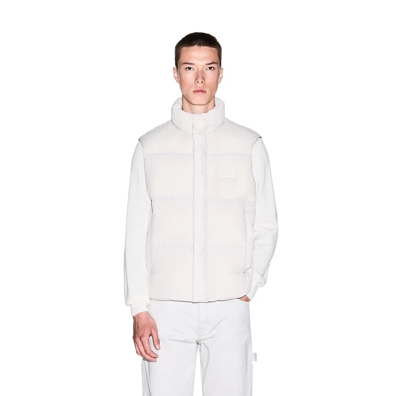 Armani Exchange Men's Cross Gender, Zip Closure Logo Patch Down Waistcoat, Wind Chime, M