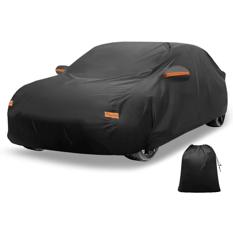 X AUTOHAUX Car Cover for Subaru WRX Sedan - Outdoor Waterproof Sun Rain Snow Hail Protection with Left Side Zipper - 210D-PU Material