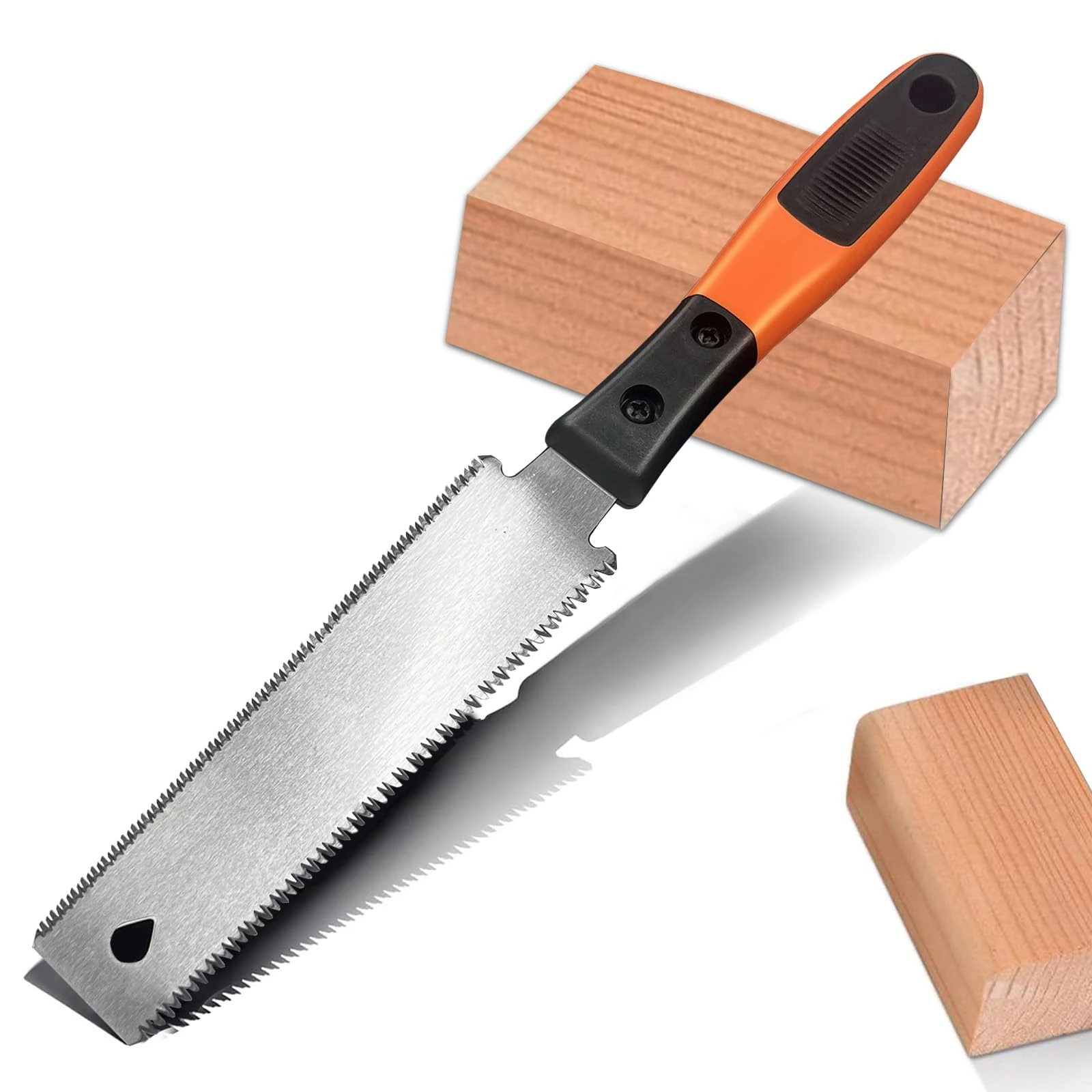 Japanese Hand Saw for Woodworking, Small Non-Slip Handle, Double Tooth Handsaw SK5 Blade, Fine Cutting Tool for Wood, Ideal for DIY and Woodworkers SURFOU