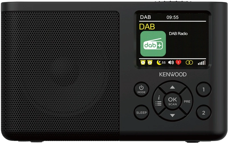 Kenwood CR-M33DAB-B - Portable DAB Radio with Bluetooth, Integrated Lithium-ion Battery and 6cm Color Screen, USB-C Charging Port, Headphone Output (Stereo), Black
