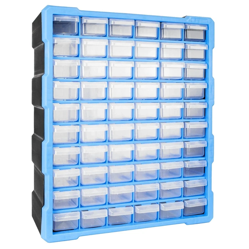 TekBox DIY Tool Bits Storage Organiser Unit - Workshop Parts Craft Box Cabinet (60 Small Drawers)