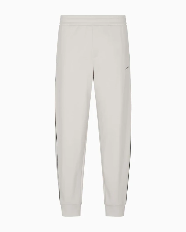 Armani Exchange Men's Cuffed Leg Side Stripes Detail Sweatpants, Grey, L, Wind Chime, L