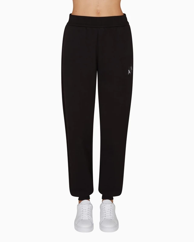 Armani Exchange Women's Side Logo Cuffed Leg Pull On Sweatsuit, Black, XL, Black, XL