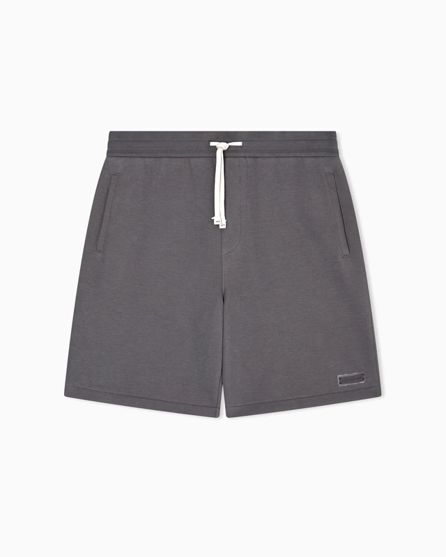 Armani Exchange Men's Cozy, Relaxed Fit Side Logo Patch, Shorts, Grey, L, Dark Gull Gray, L