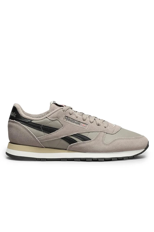 Reebok Unisex Classic Leather Trainers, Gritty Grey/Washed Black/Energy RED, 42 EU, Gritty Grey Washed Black Energy Red, 8 UK - Image 1