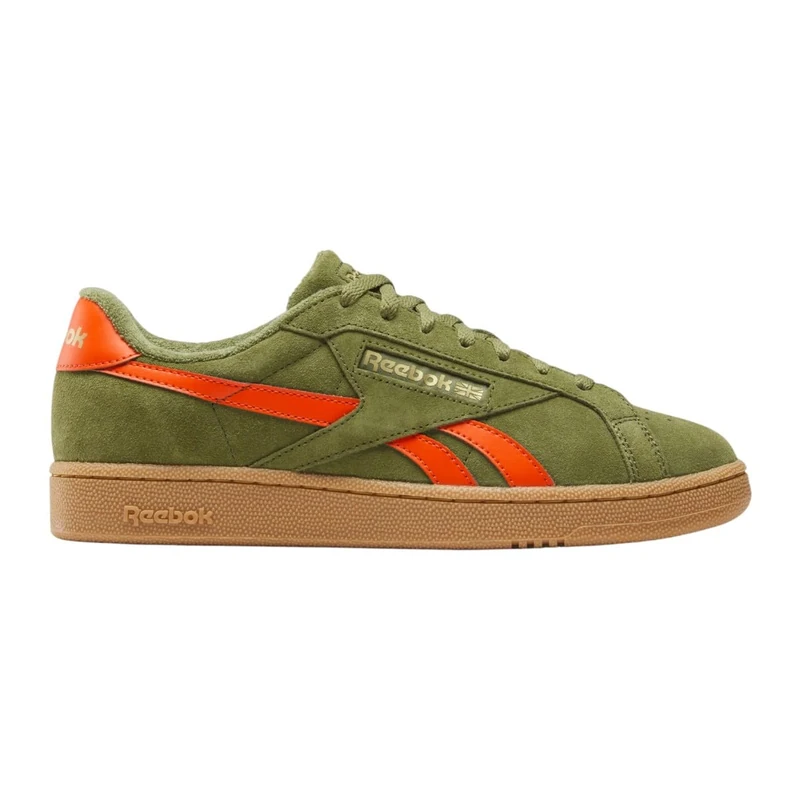 Reebok Unisex Club C Grounds UK Trainers, Deeppolive/Pump Orange/Gum, 41 EU, Deepolive Pump Orange Gum, 8.5 UK