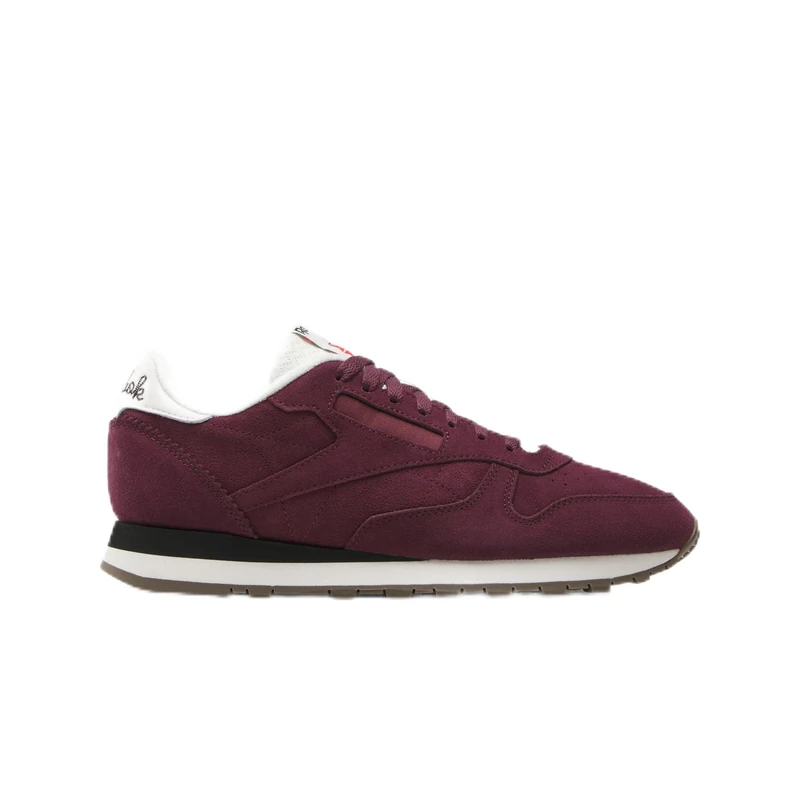 Reebok Unisex Classic Leather Trainers, Black Cherry Chalk Black, 12 UK