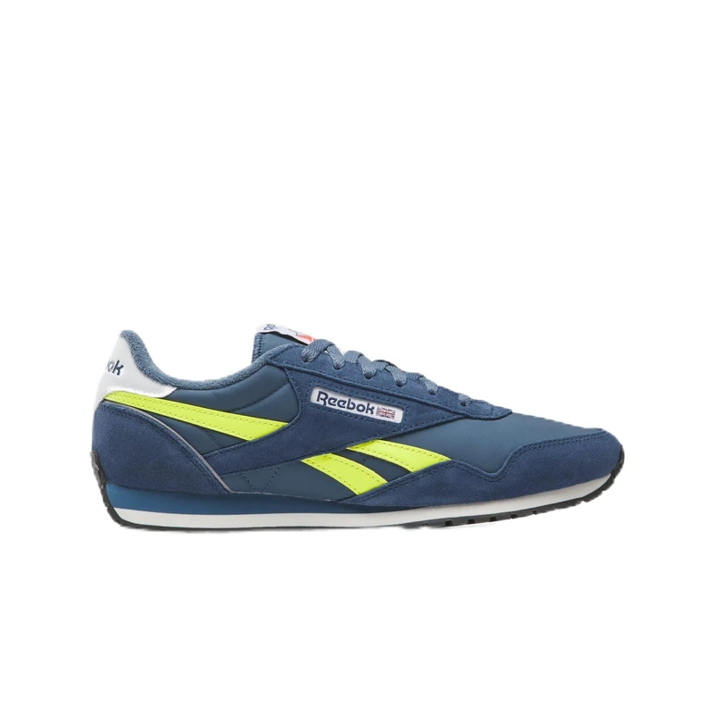 Reebok Unisex's Classic AZ Sneaker, Shadow/Batik Blue/Solar Acid Yellow, 33