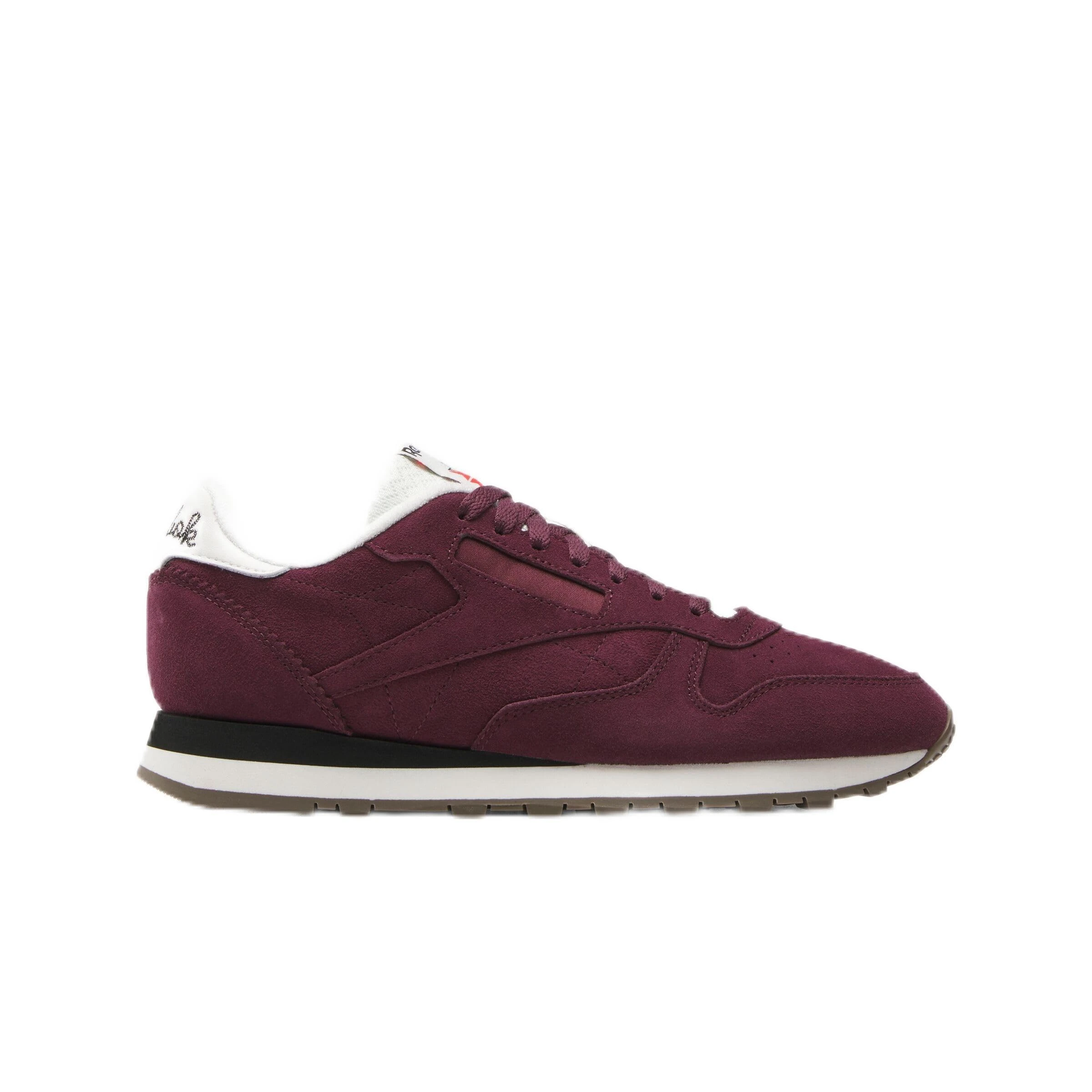 Reebok Unisex Classic Leather Sneaker, Black Cherry/Chalk/Black, 8.5 UK