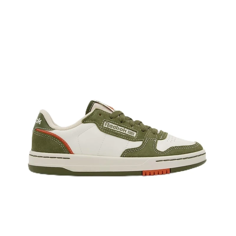 Reebok Unisex Phase Court Trainers, Chalk/DEEPOLIVE/Pump Orange, 35 EU, Chalk Deepolive Pump Orange, 3 UK