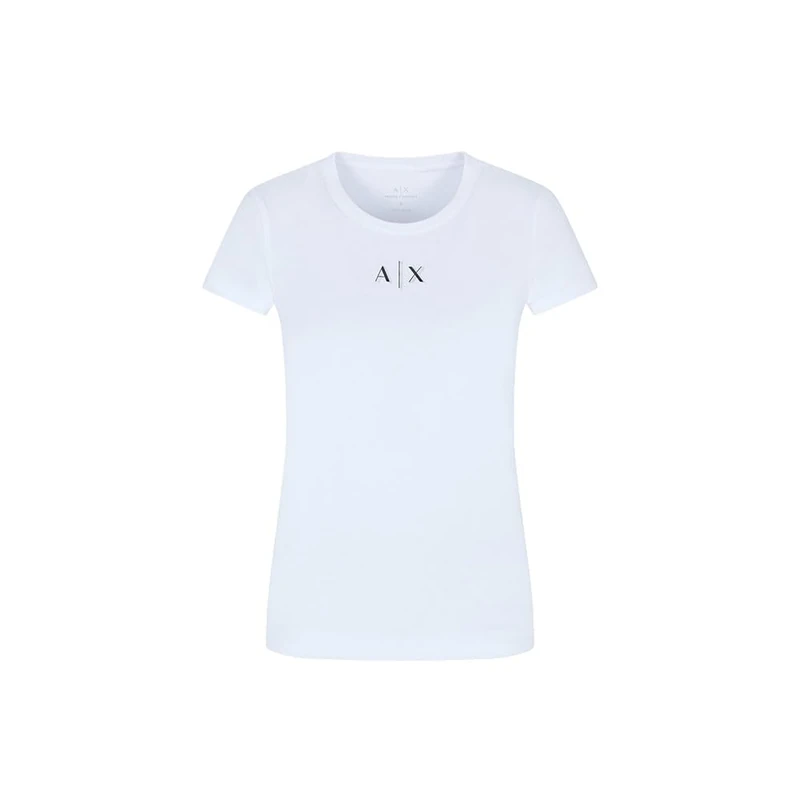 Armani Exchange Women's Short Sleeve Front Shadowed Logo Slim Fit T-Shirt, White, XXL, White, XXL