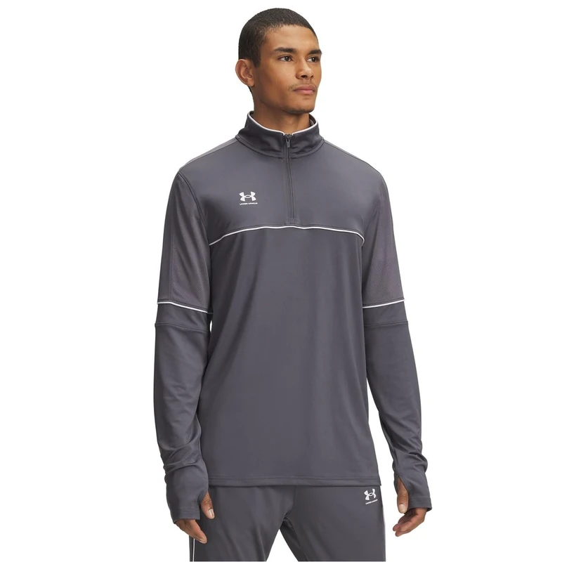 Under Armour UA M Challenger Training QZ - Long Sleeve - Tops - Castlerock/White - Size: XL - Image 1
