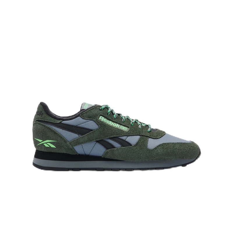 Reebok Unisex Classic Leather Trainers, Dark Fog Black Grit Green, 7.5 UK