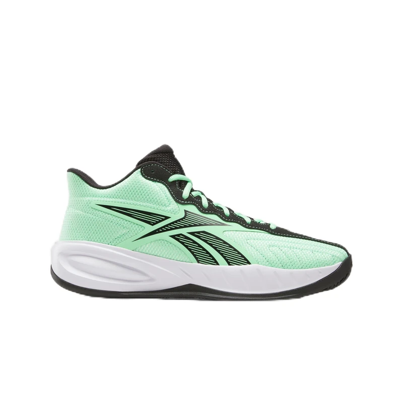 Reebok Unisex Press Sneaker, Green Glow/CORE Black/White, 2 UK