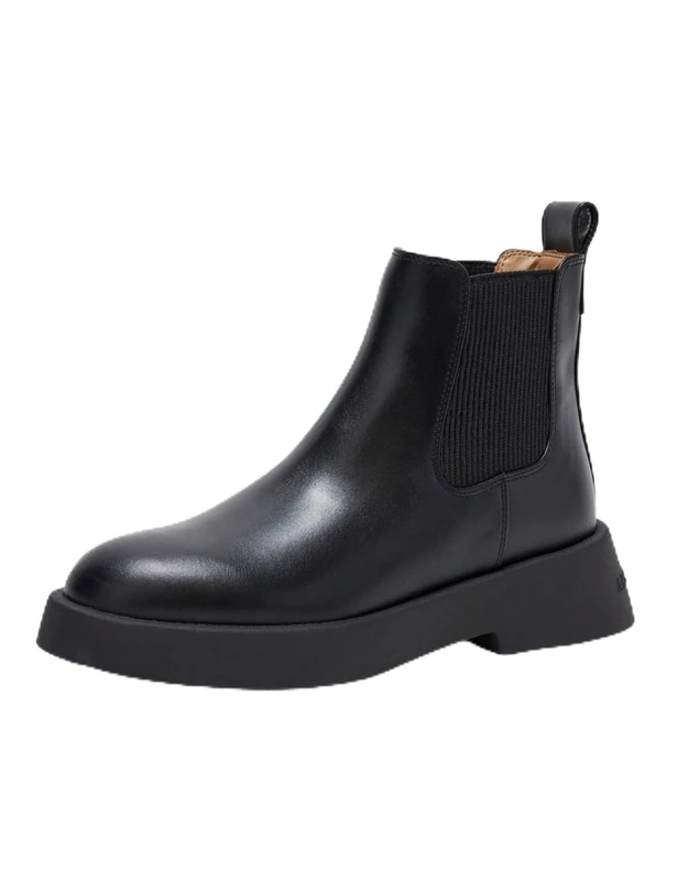 Armani Exchange Women's Margot Metal Logo Ribbed Band Boot, Black, 5.5 UK