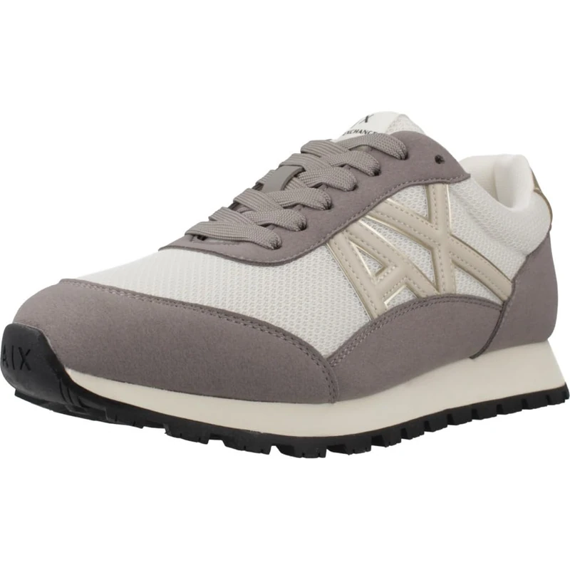Armani Exchange Women's Essential Drop Microsuede Details Trainers, Brown Bass Off, 5 UK