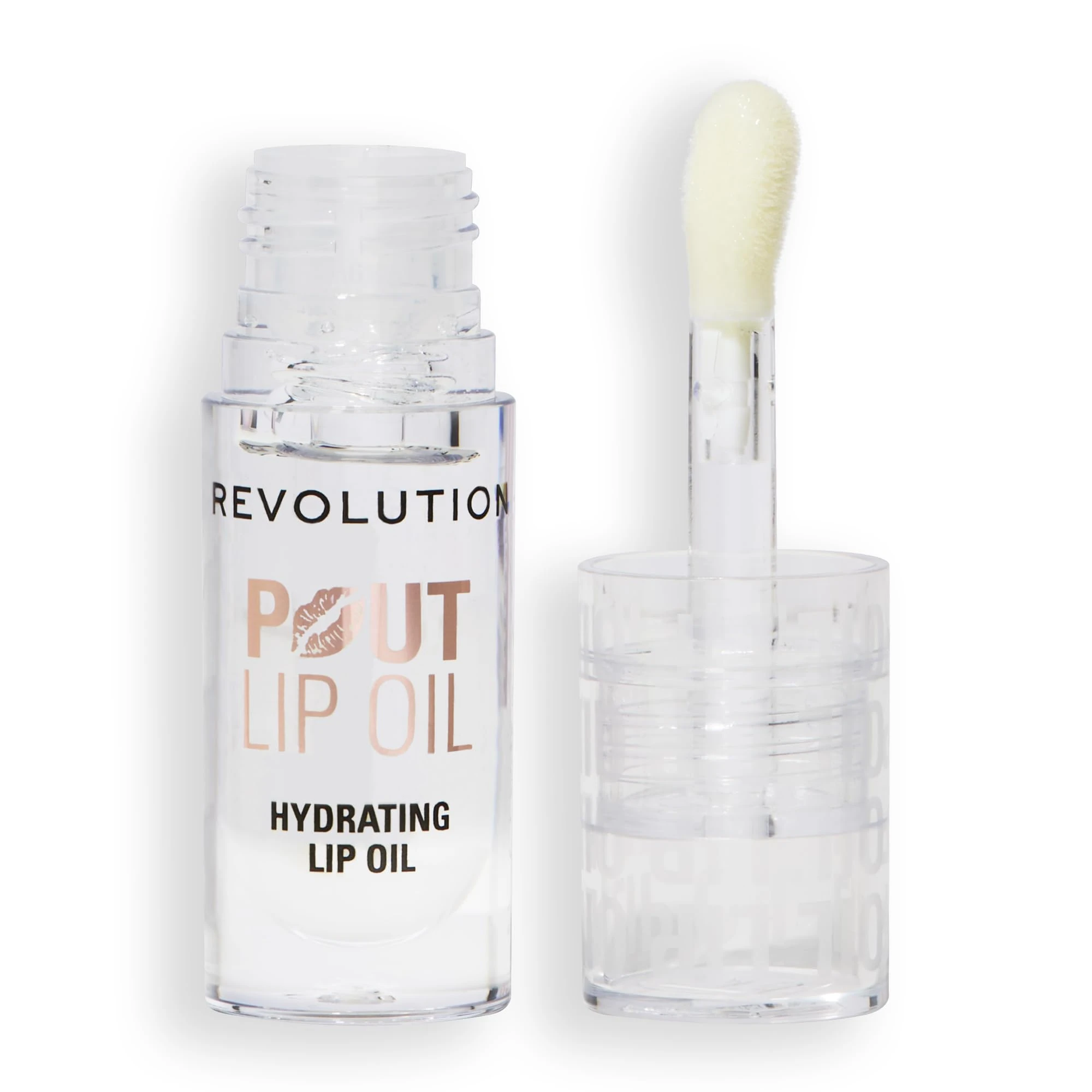 Revolution, Pout Lip Oil, Nourishing Tinted Lip Oil, High Shine, Non-Sticky Finish, Vegan & Cruelty-Free, Lychee Clear, 4ml
