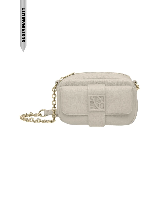 Armani Exchange Women's Essential, Susie, sustainable, soft touch crossbody bag, white, one size