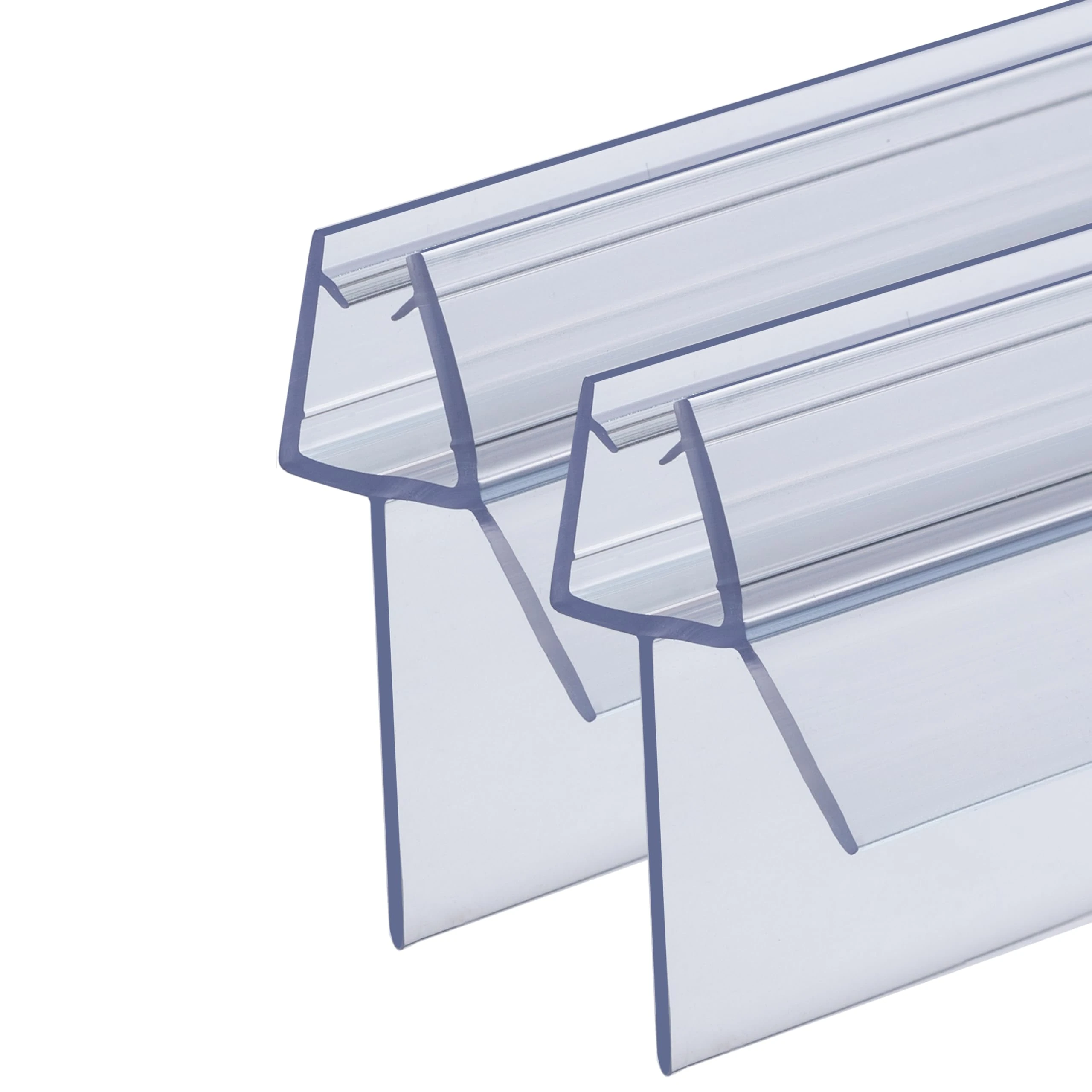 QOROCO Shower Door Seal Strip 2Pcs 80 cm for 4-6mm Glass, Covers up to 20mm Gap Shower Screen Seal Strip Replacement Rubber Plastic Bath Shower Screen Seal Strip Shower Door Bottom Seal