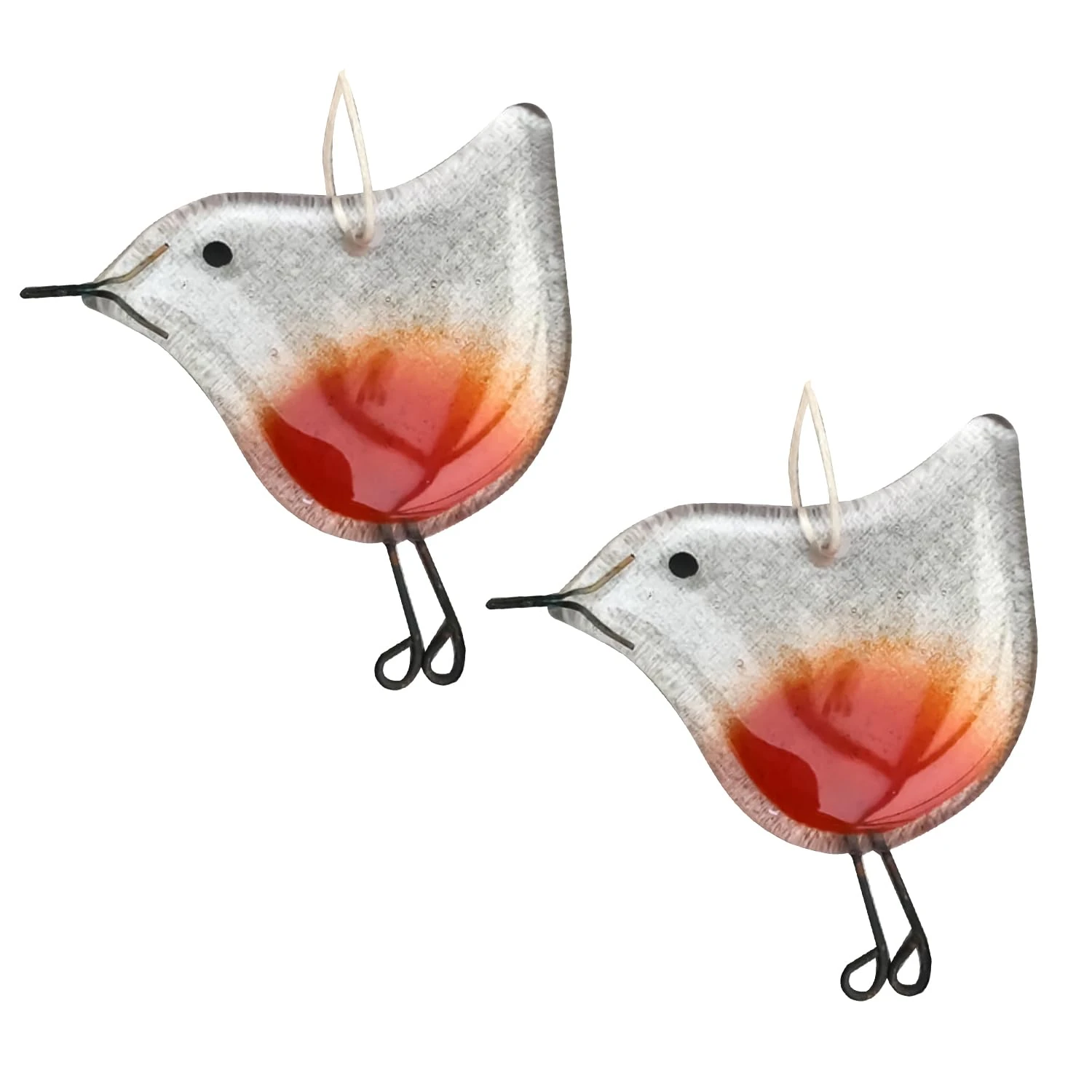 HIXNUG 2pcs Resin Christmas Tree Decorations Robin Christmas Decorations for Holiday Décor & Gifting, Robin Gem Decoration