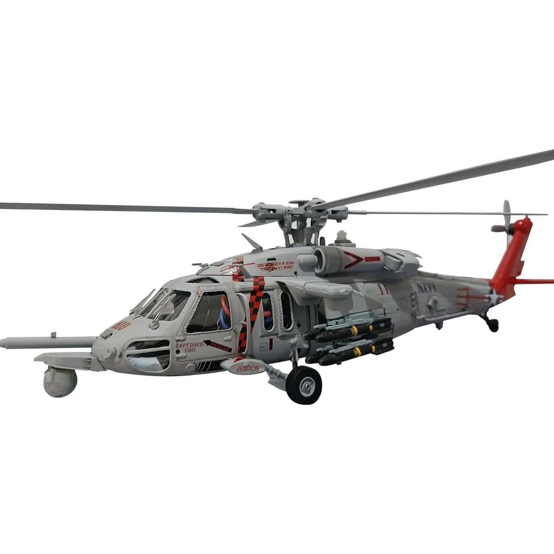 ControlCraze F09-H SH60 Seahawk RC Helicopter with Camera, Yu Xiang 2.4G 8CH Remote Control Aircraft, Dual Brushless Wingless, 6G/3D Stunt Copter Model for Adults-1:47 Scale (RTF Version/Grey-red)
