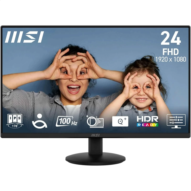 MSI PRO MP242L 23.8-Inch FHD Office Monitor - 1920 x 1080 IPS Panel, 4-Sided Frameless, 100 Hz Refresh Rate, Eye-Friendly Screen, Tilt-Adjustable - HDMI 1.4b, DP (1.2a)